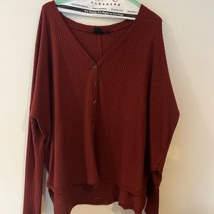 Urban Outfitters Waffle Knit Maroon sweater